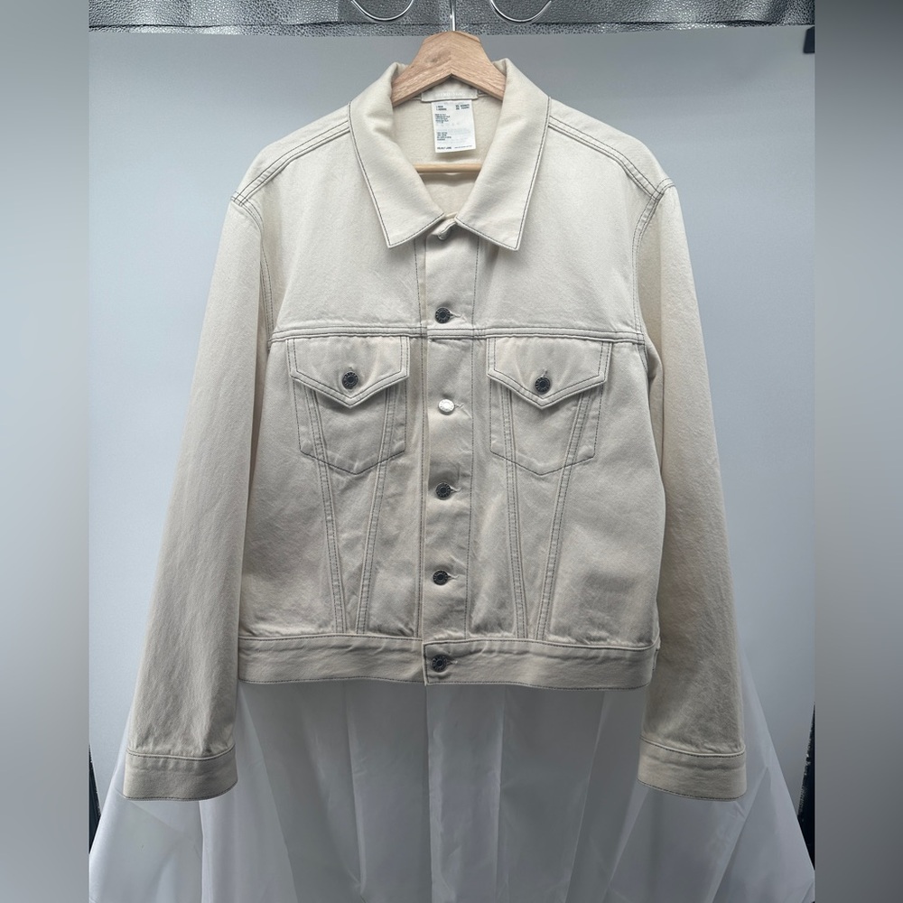 Helmut Lang off white cream denim trucker jacket